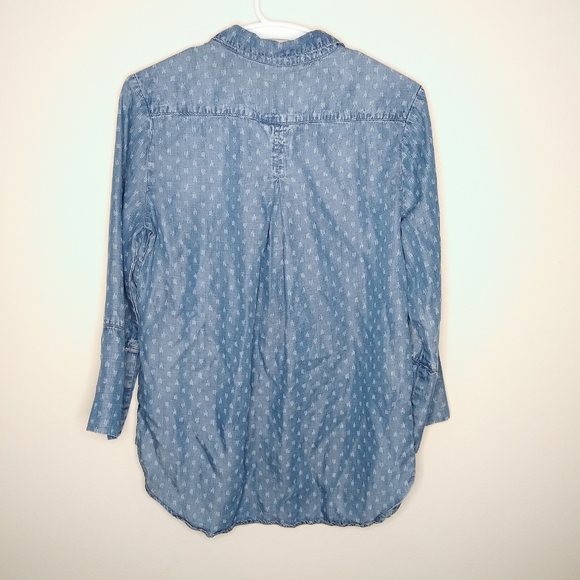 cloth & stone Patterned Chambray Button Down Top - Picture 6 of 7